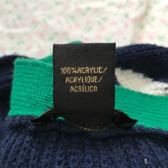 REVAMPED Sweater Knits Long Sleeve V-Patterned Cardigan M Green Navy Blue White - Picture 8 of 8